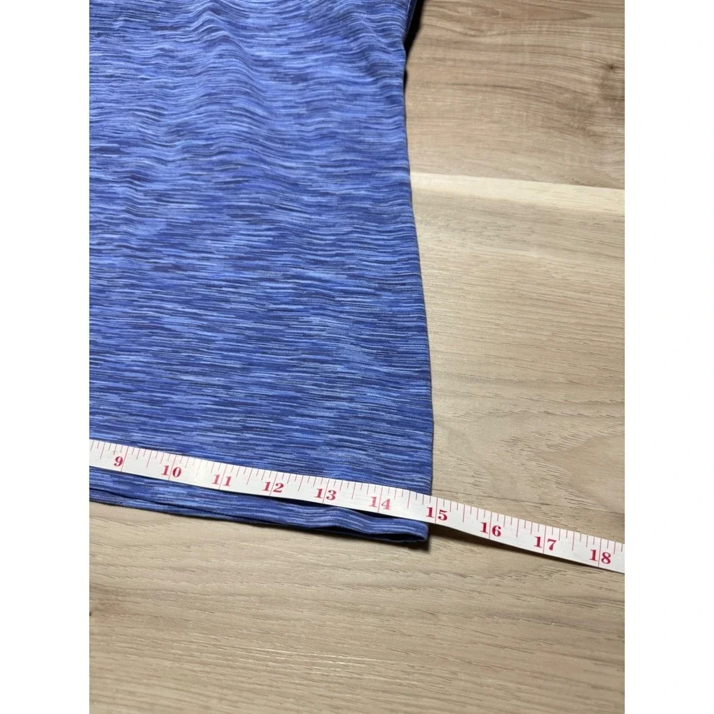 Lululemon Power Y Tank‎ Top Womens 4 Blue Space Dye Yoga Cami Built-In Shelf Bra